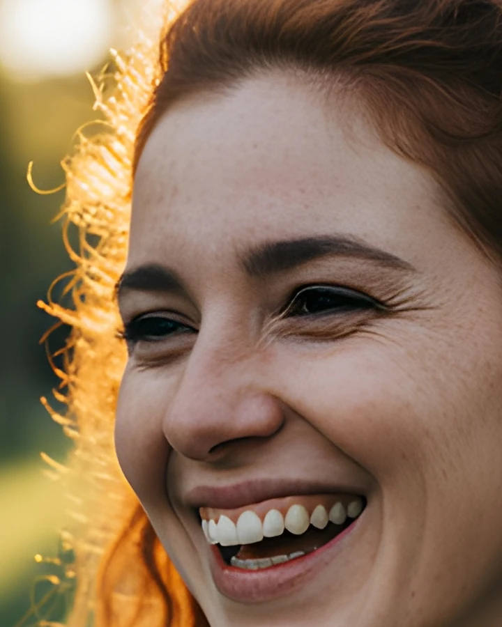 Close-up of a portrait before and after a real 4× AI Upscale export
